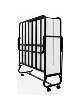 Folding bed with mattress 80x185x10cm