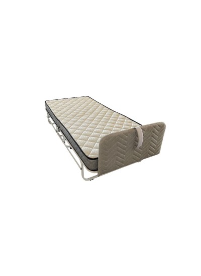 Folding bed with headboard and quilted mattress 80x190x15cm