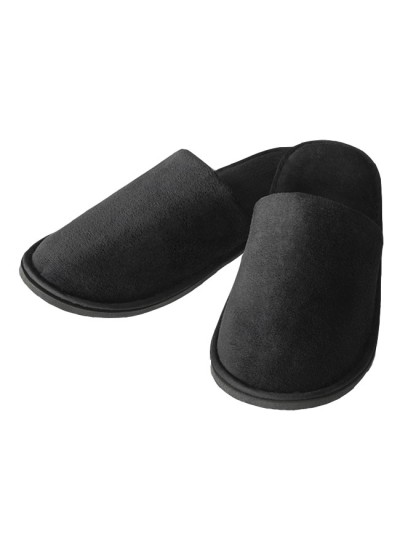 Βελούδινα Παντόφλες Μαύρα