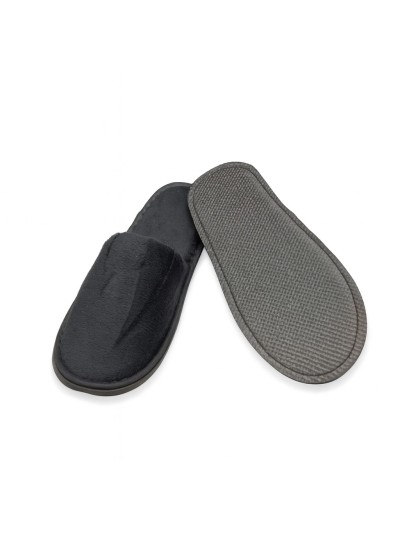 Βελούδινα Παντόφλες Μαύρα Βελούδινα Παντόφλες Μαύρα