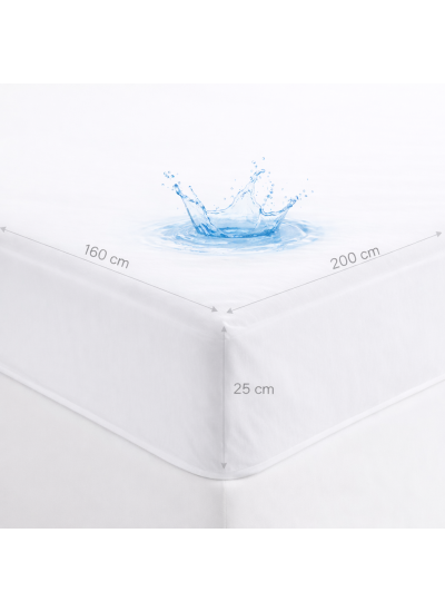 Αδιάβροχη προστασία στρώματος 160x200x25 με περίγραμμα